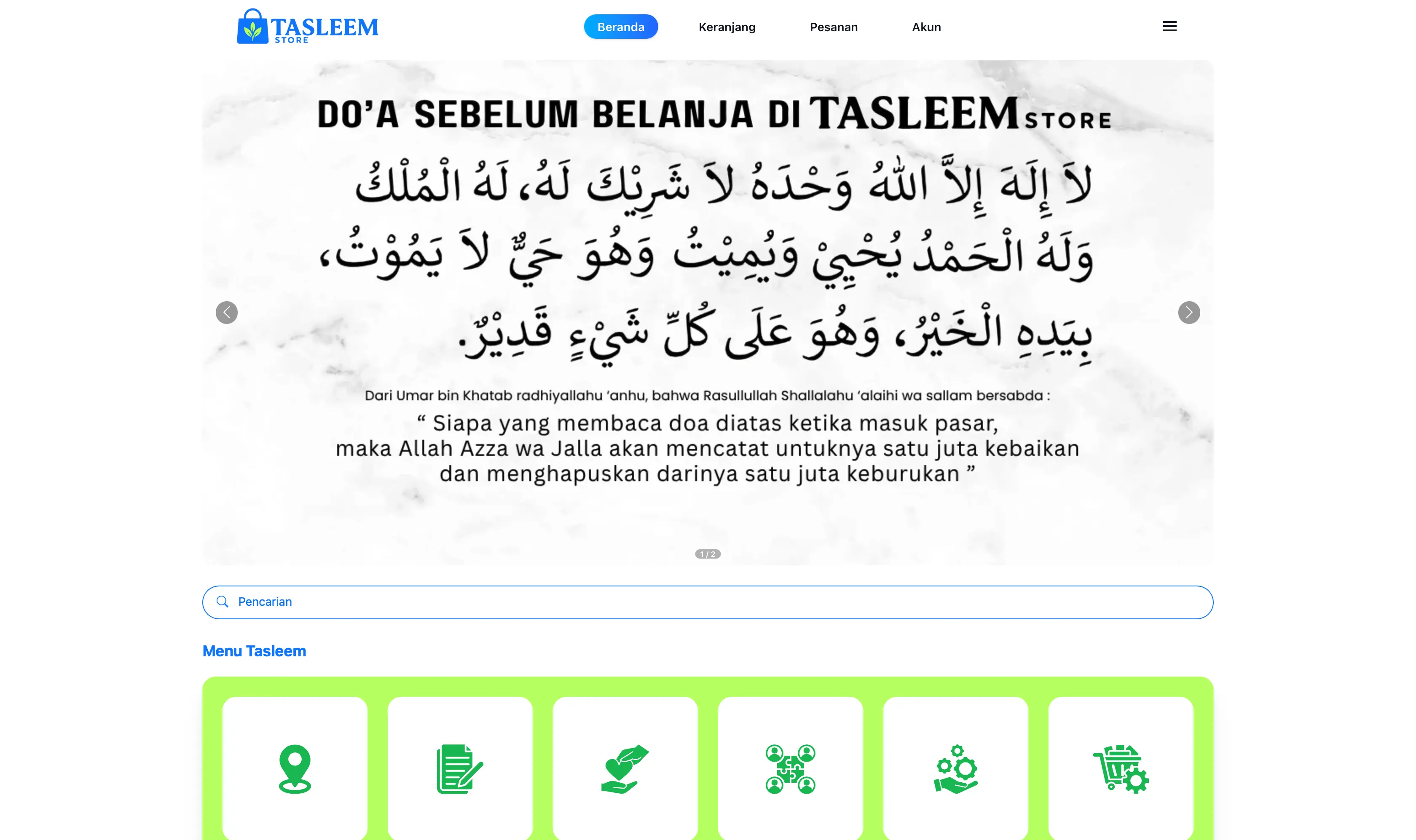 Tampilan Tasleem Store