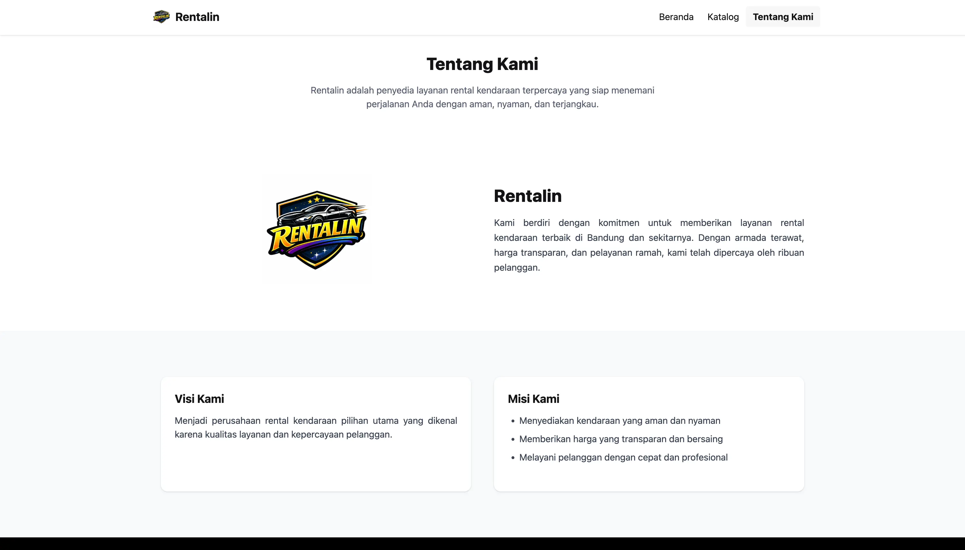 Tampilan RENTALIN